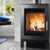The Westfire Uniq 44 freestanding stove shown in a contemporary living room.